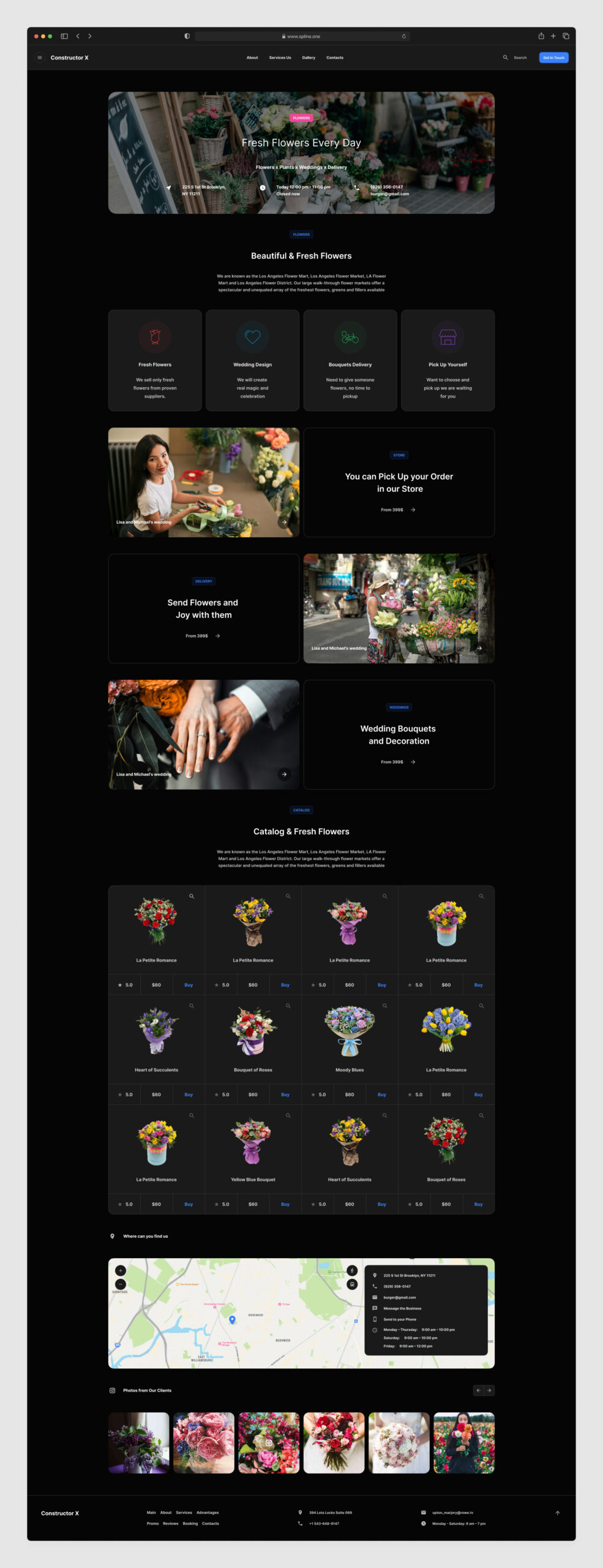 Flowers Company Figma Template Dark Version