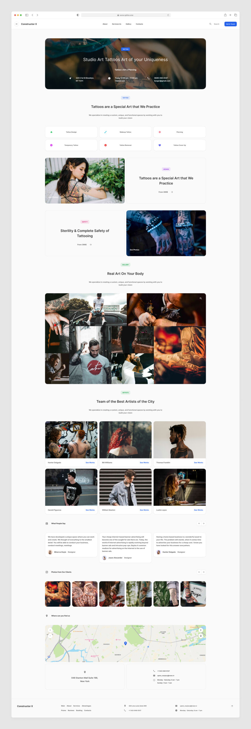 Tattoo Studio Deseign Website Template for Figma