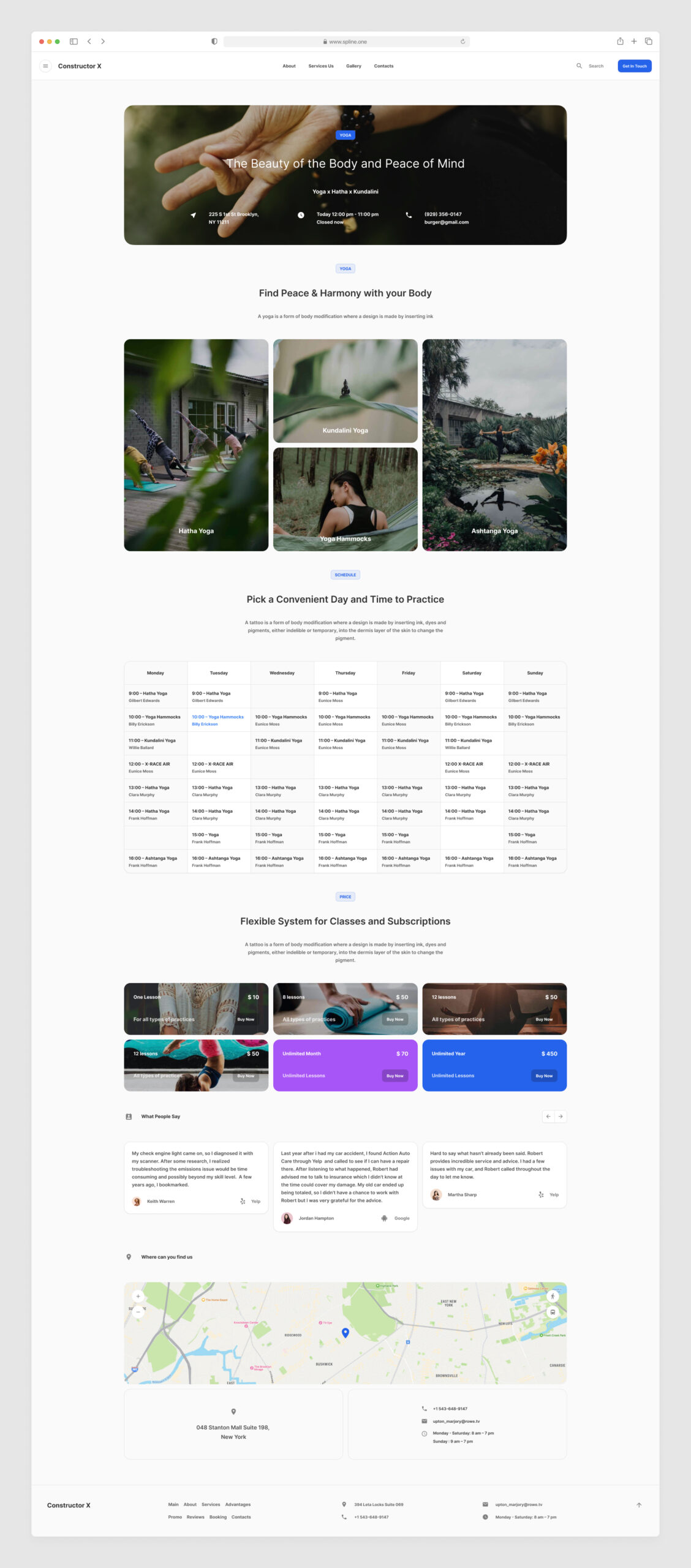 Yoga Stuido Design Template for Figma