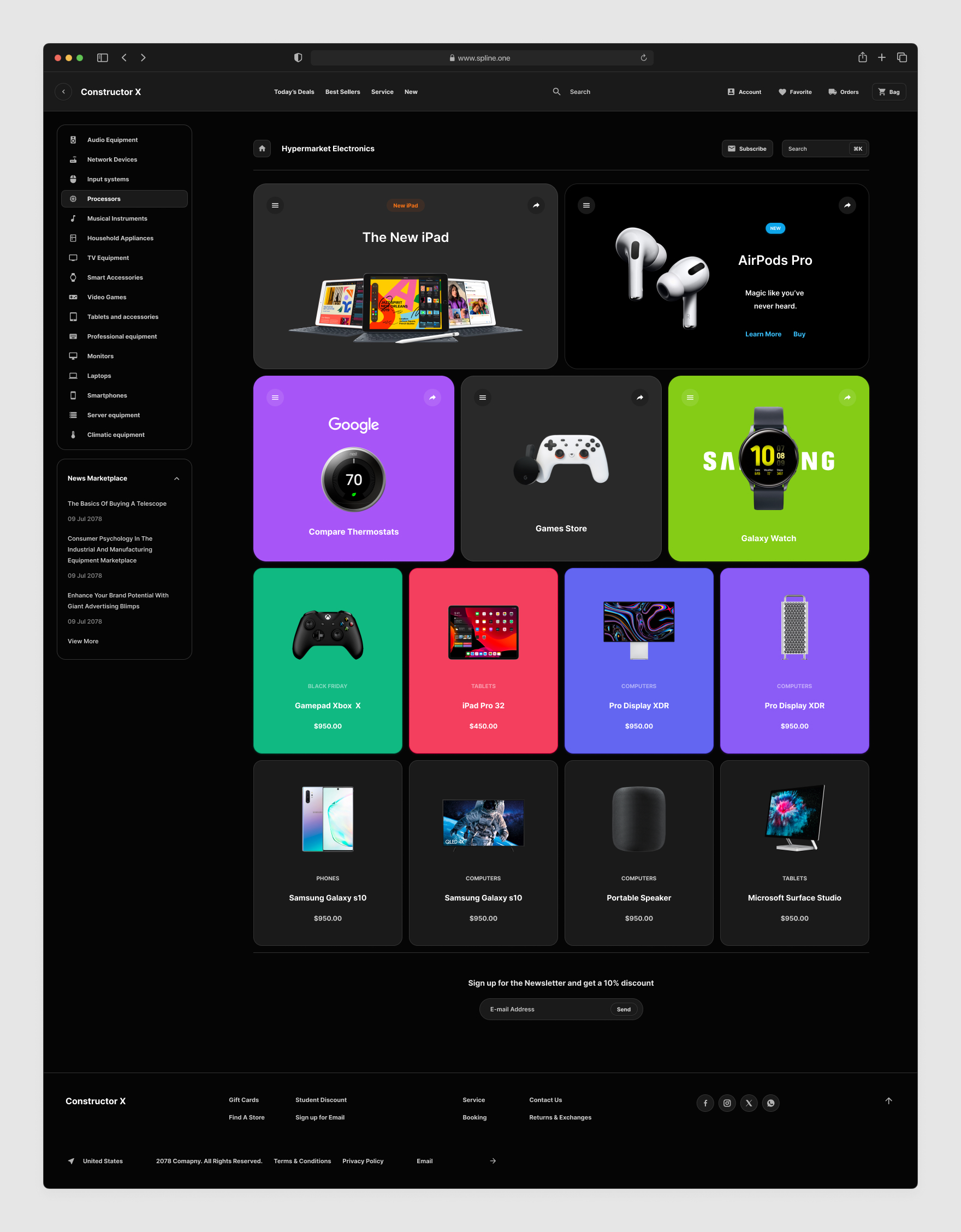 Main Page Commerce Template for Figma Dark Version