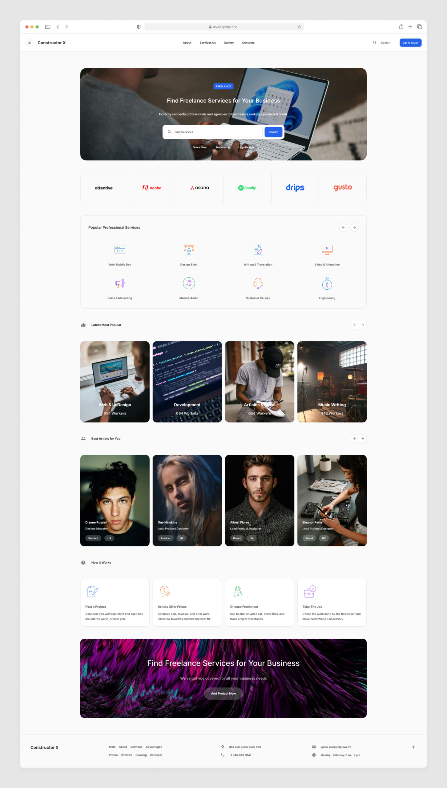 Freelance Service Landing Page for Figma