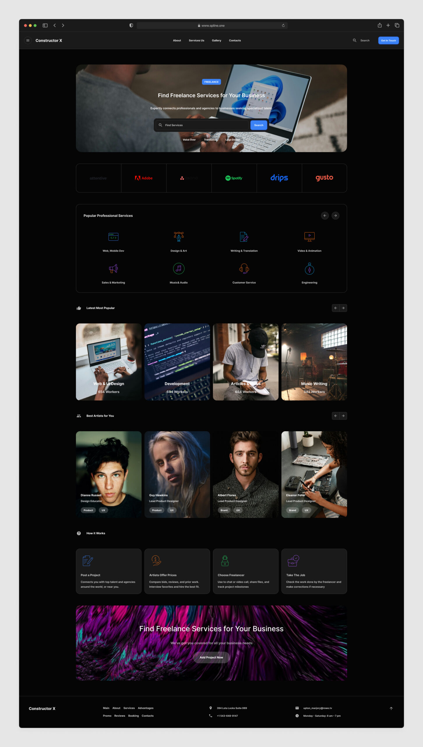 Freelance Service Landing Page for Figma