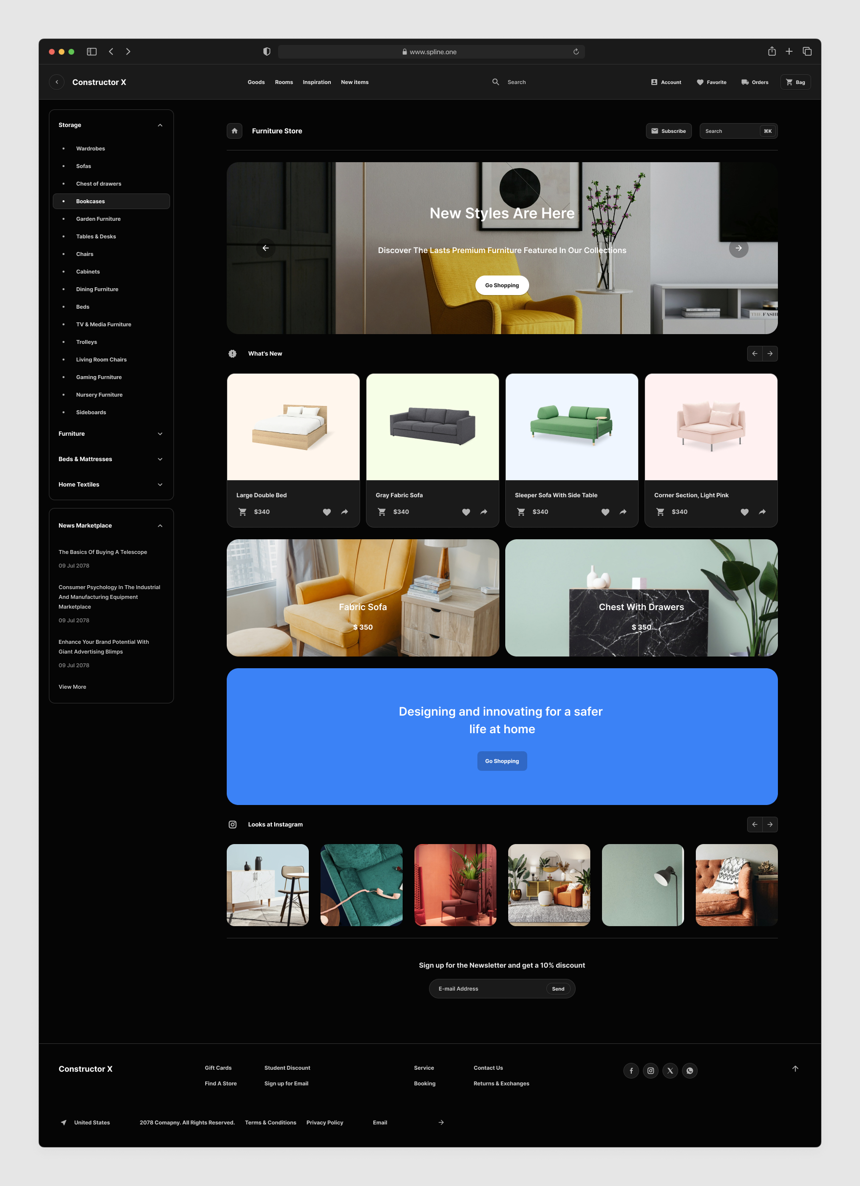 Main Page Commerce Template for Figma Dark Version