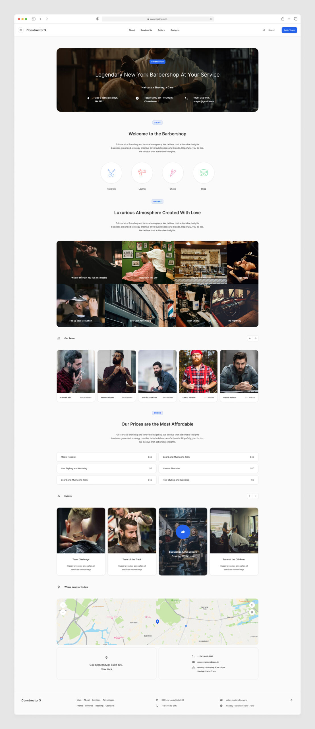 Barbershop Landing Page for Figma Template Light Version