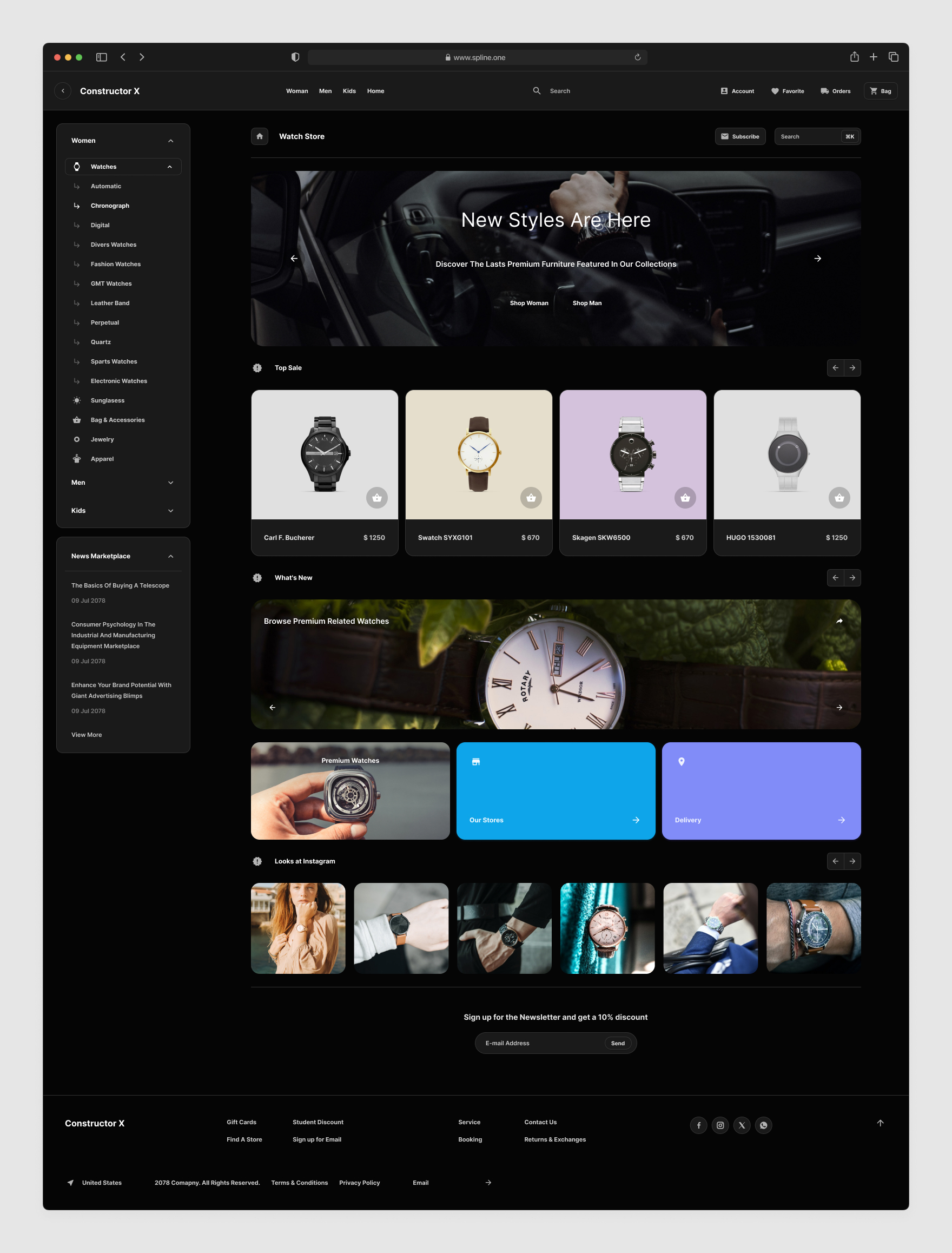 Main Page Commerce Template for Figma Dark Version