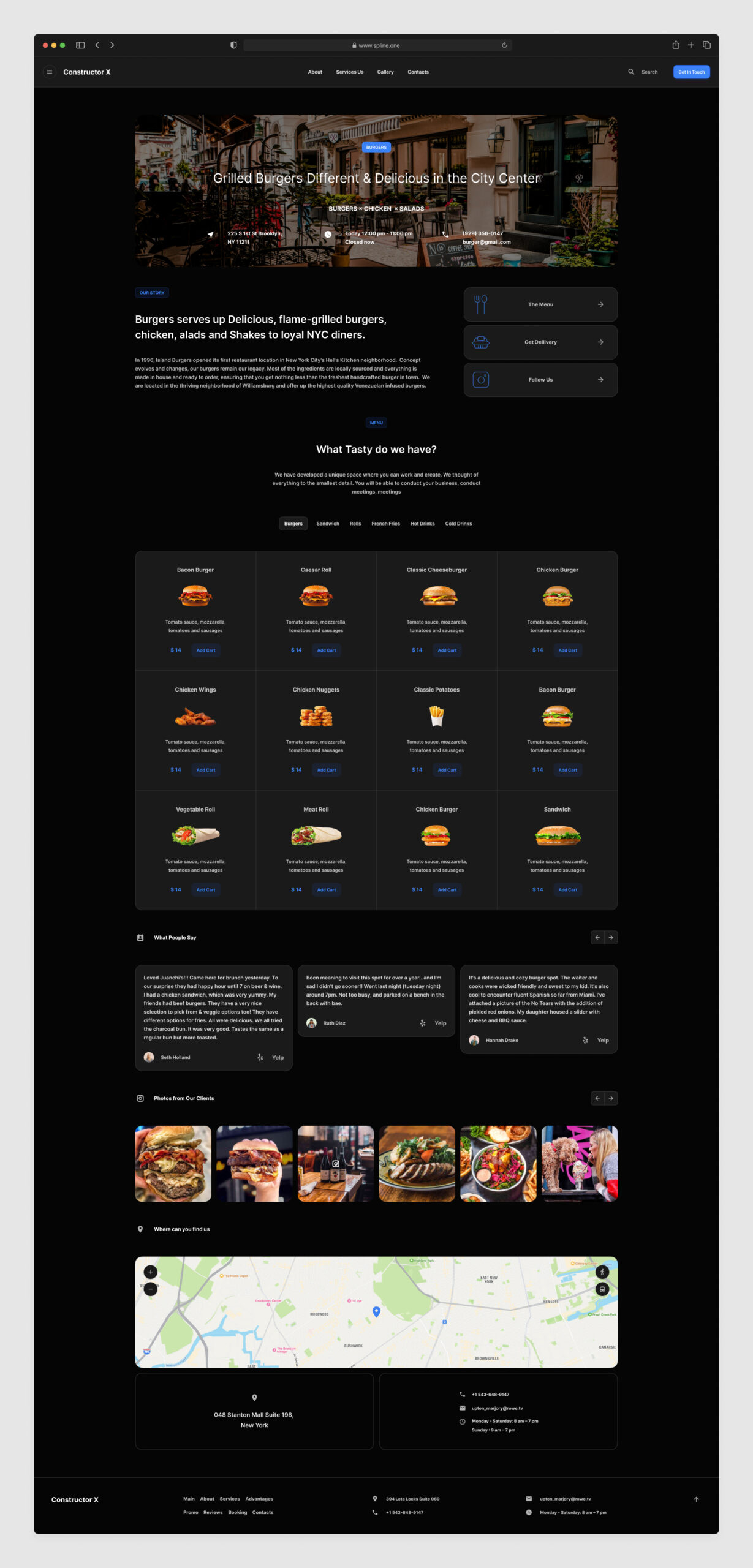 Burgers Fast Food Template for Figma Dark Version