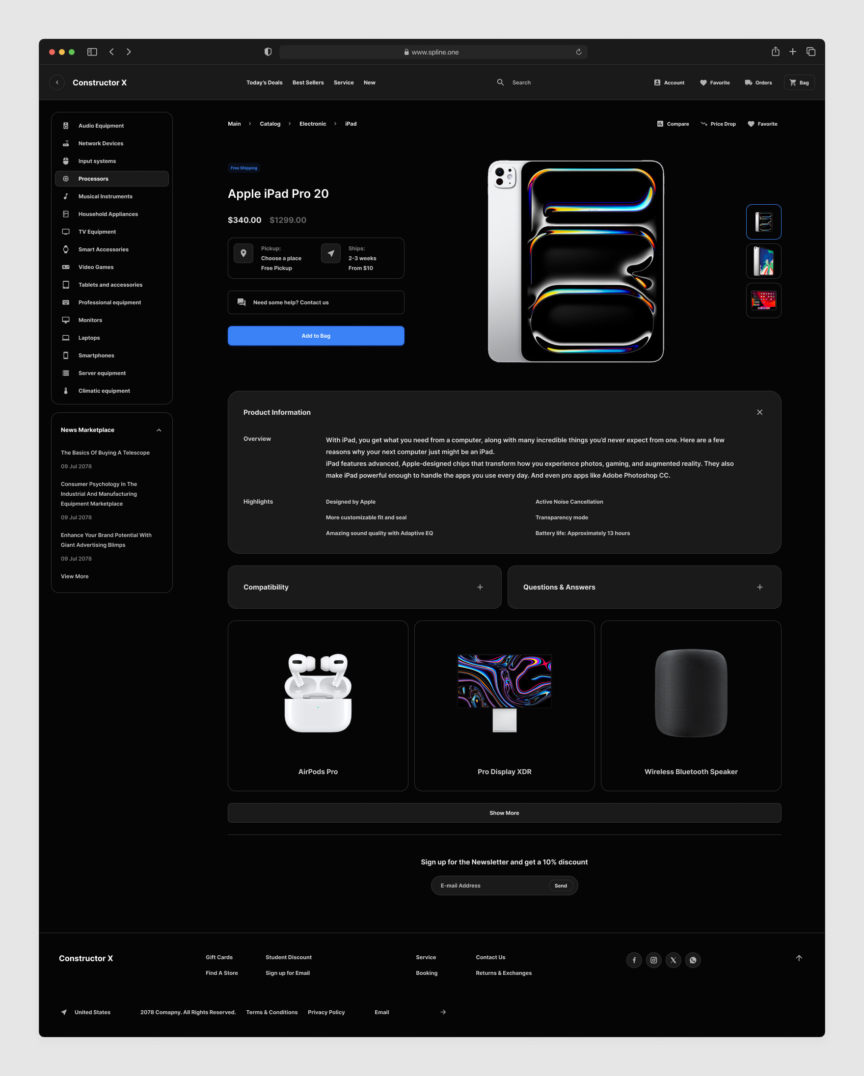 Product Page Commerce Tempaltes for Figma Dark Version