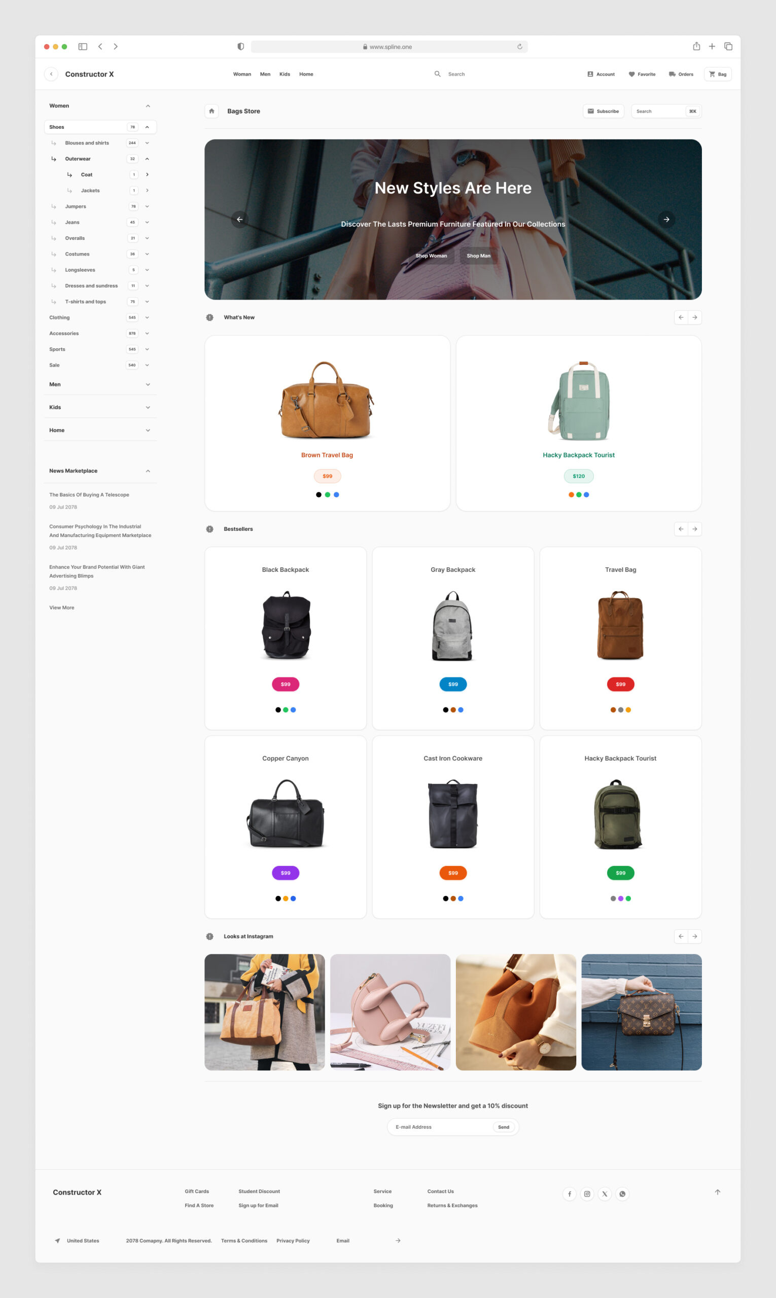 Main Page Commerce Template for Figma