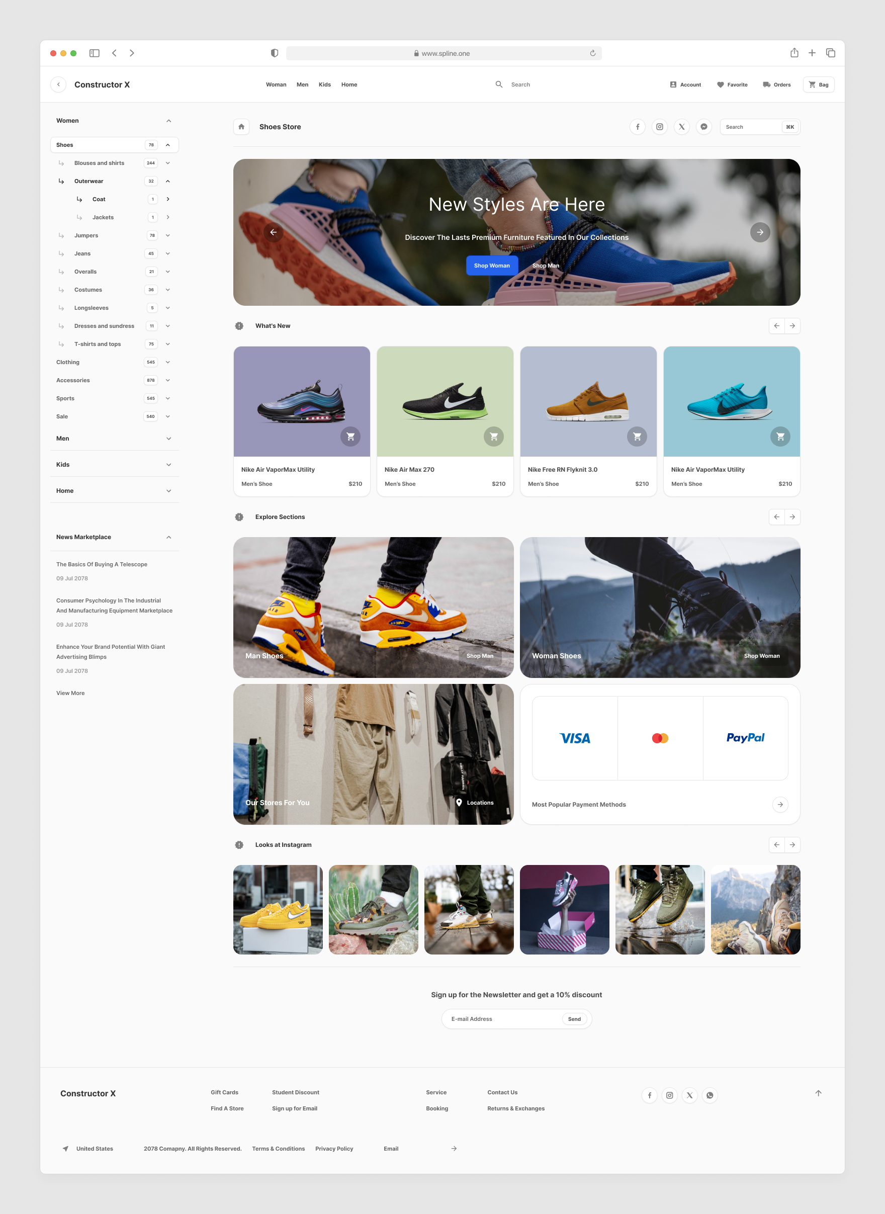 Main Page Commerce Template for Figma