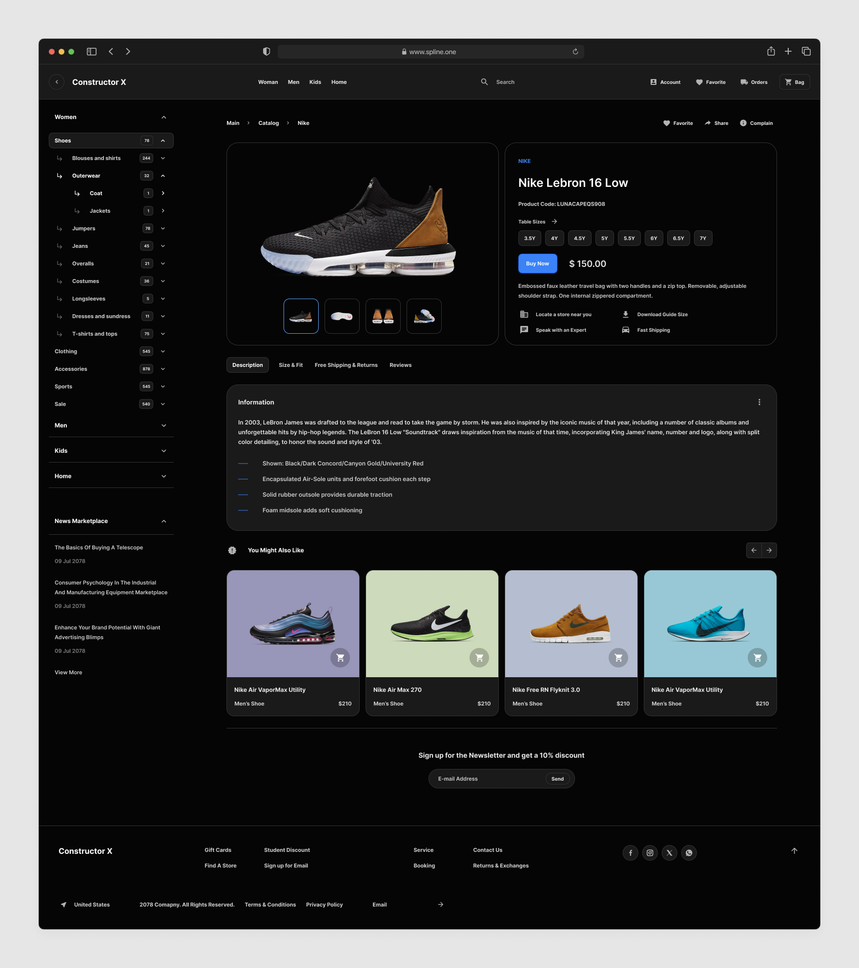 Product Page Commerce Tempaltes for Figma Dark Version