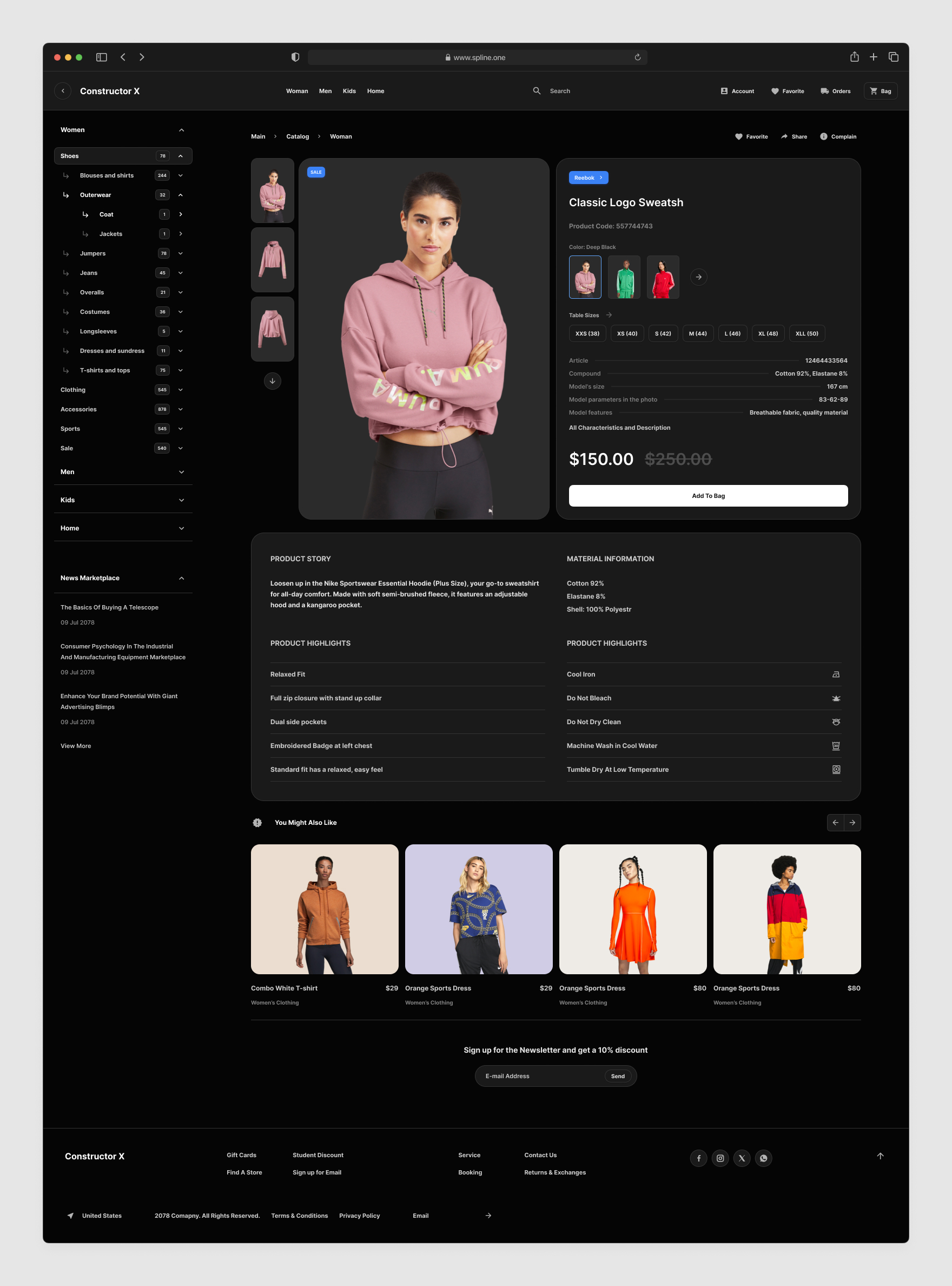 Product Page Commerce Tempaltes for Figma Dark Version