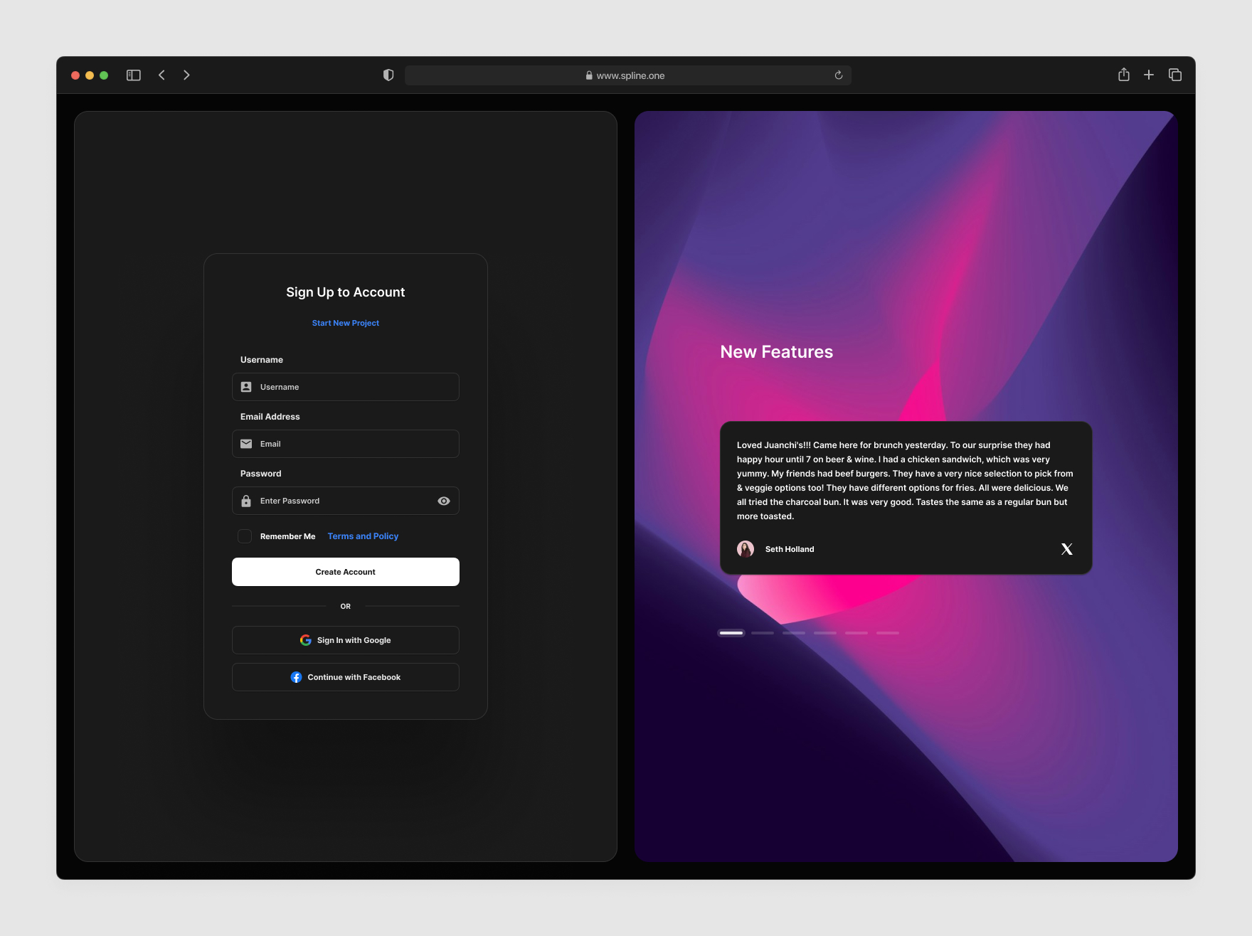 Sing In, Sing Out Screens for Figma Dark Theme