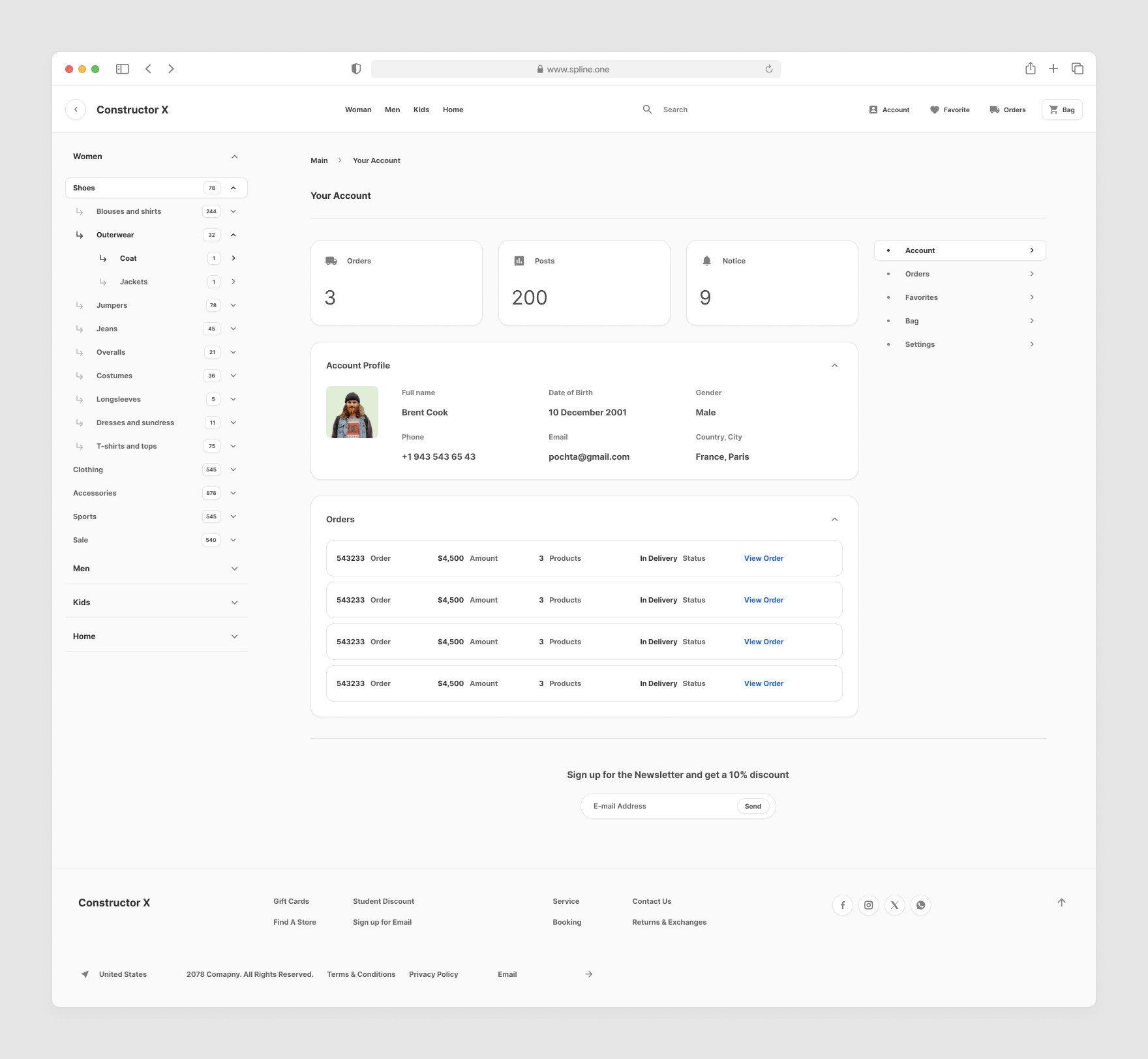 Account Profile Commerce Pages for Figma