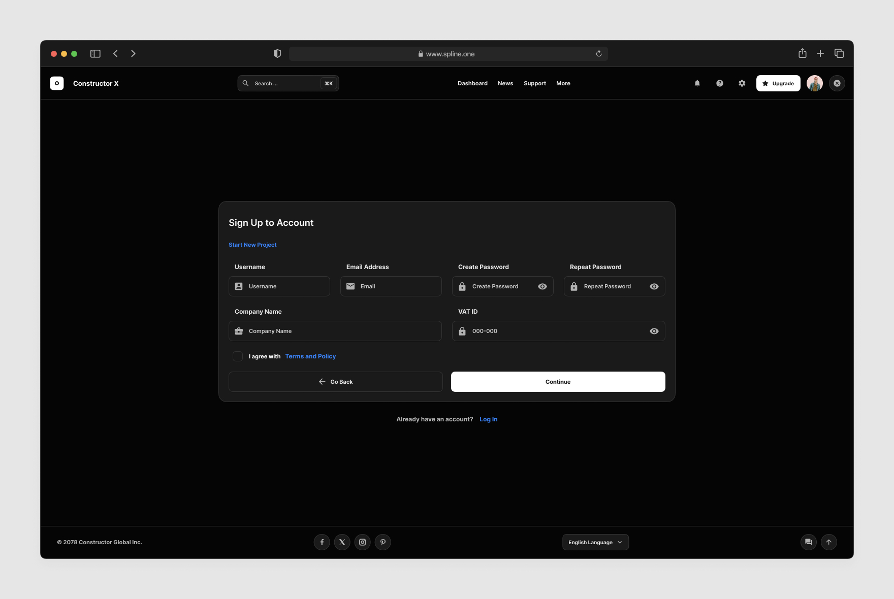 Sing In, Sing Out Screens for Figma Dark Theme
