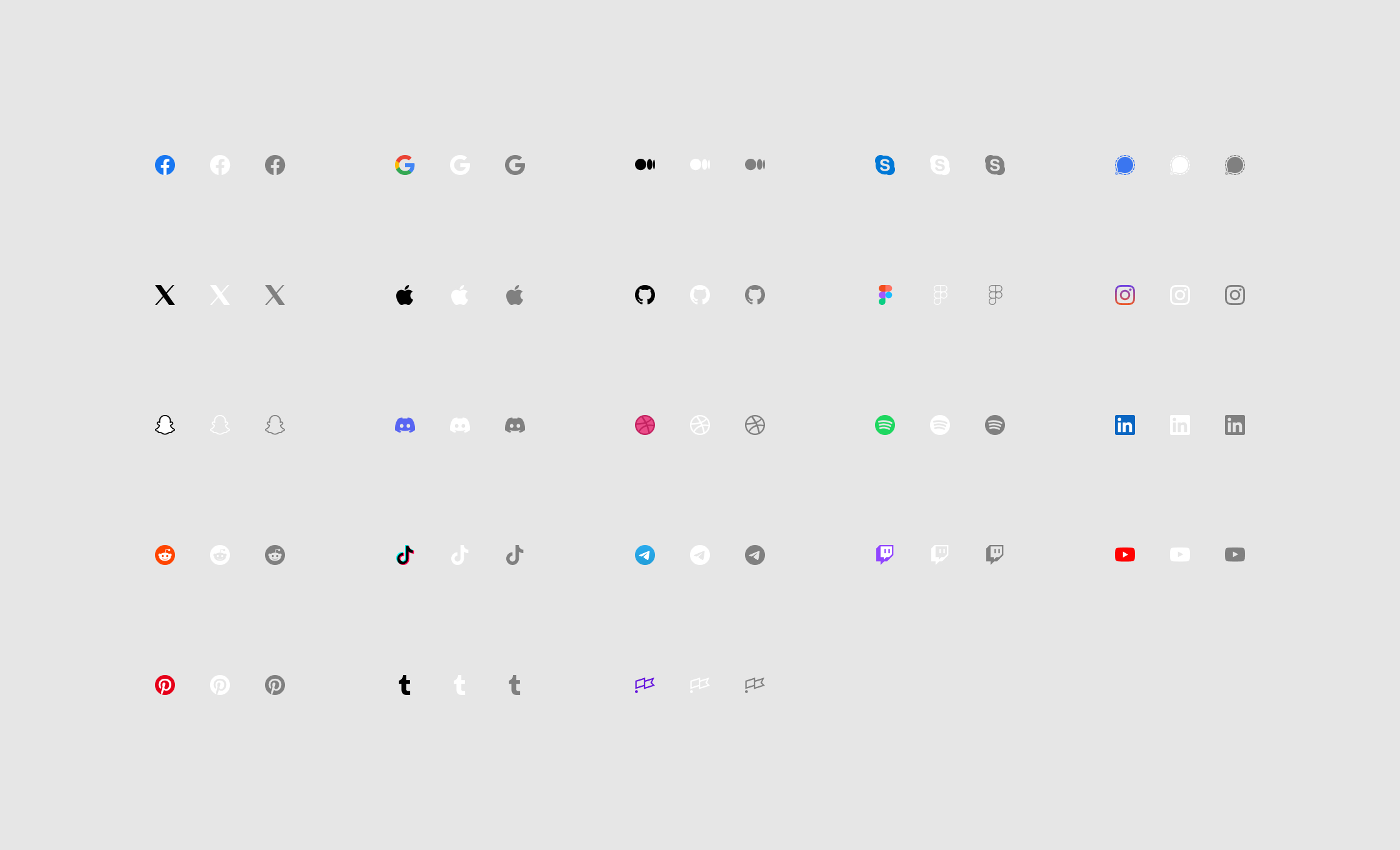 Icons Social Components for Figma