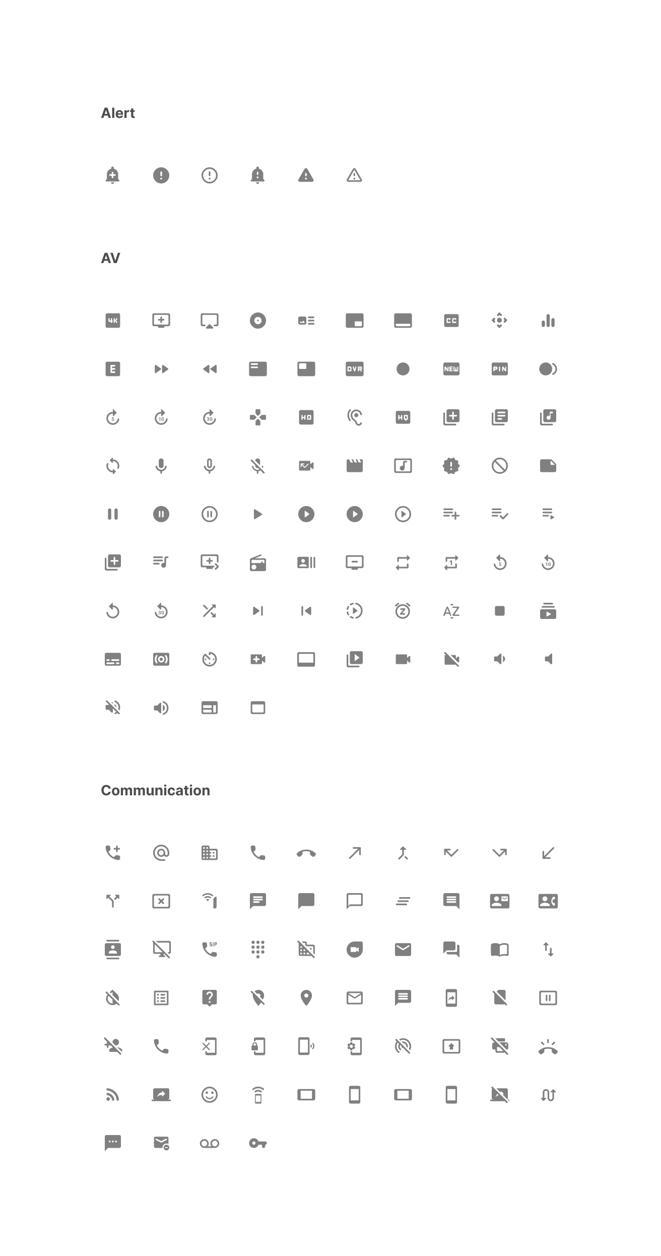 Icons Default Material Icons Components for Figma